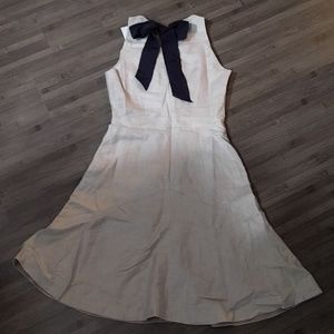 J. Crew linen back neck tie peplum dress